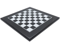 Black and white 19.7 inch inlaid chess board by Italfama on a white background.
