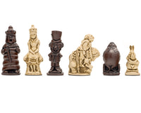 Bierki szachowe Berkeley Chess Alicja w Krainie Czarów Russet