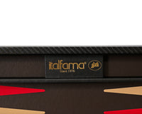 Italfama składany skórzany zestaw backgammon w kolorze czarnym i czerwonym
