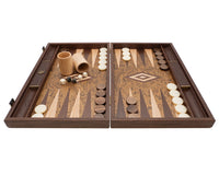 Zestaw do gry w backgammon Manopoulos Luxury Walnut Burl i Wenge z luksusowymi kubkami
