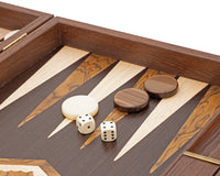 Manopoulos Wenge & Walnut Burl — Zestaw do backgammona