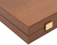 Zestaw Manopoulos Walnut Black and Oak Club Compact Backgammon z kubkami winylowymi Deluxe