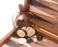 Zestaw Manopoulos Walnut Black and Oak Club Compact Backgammon z kubkami winylowymi Deluxe