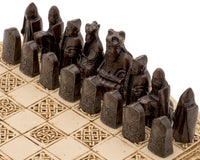 Isle of Lewis — kompaktowy celtycki zestaw szachowy 22,9 cm w kolorze kości słoniowej