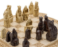 Isle of Lewis — kompaktowy celtycki zestaw szachowy 22,9 cm w kolorze kości słoniowej