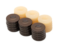 Deluxe Backgammon Stones Brązowe i Kość Słoniowa 36mm