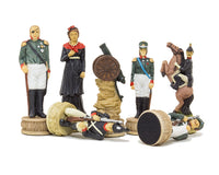 Ręcznie malowane, tematyczne bierki szachowe „Napoleon kontra Rosjanie” od Italfama