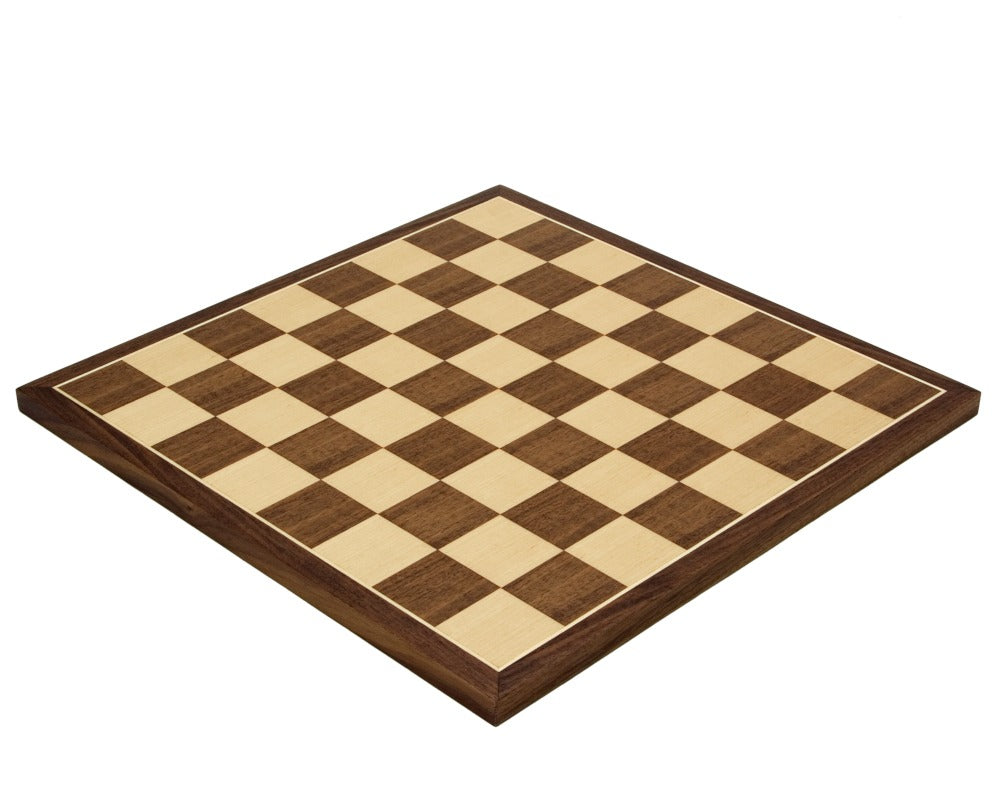 15.75 Inch Walnut and Maple Chess Board Crafted in Spain with 1.75 Inch Playing Squares, Ideal for 3.25 Inch King Height