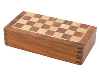 Zestaw szachowy Deluxe Hardwood składany podróżny 19 cm - magnetyczny