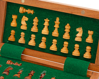 Zestaw szachowy Deluxe Hardwood składany podróżny 19 cm - magnetyczny