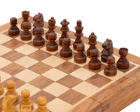 Zestaw szachowy Deluxe Hardwood składany podróżny 19 cm - magnetyczny