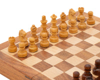 Zestaw szachowy Deluxe Hardwood składany podróżny 19 cm - magnetyczny