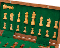 Luksusowy składany zestaw szachowy z twardego drewna 30 cm - magnetyczny