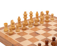 Luksusowy składany zestaw szachowy z twardego drewna 30 cm - magnetyczny