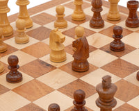 Luksusowy składany zestaw szachowy z twardego drewna 30 cm - magnetyczny