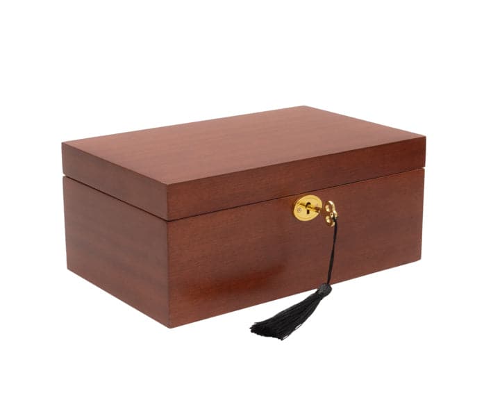 Deluxe Mahogany Chess Box with key (Maple/Acer) - Large, 26x20x13 cm, locked wooden storage box