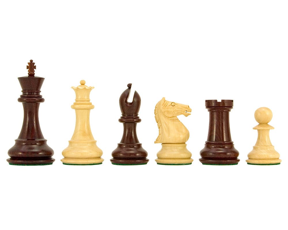 Sentinel Series Rosewood Staunton Chess Pieces 4 Inches - High-Quality Wooden Chessmen in Classic Design