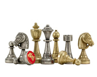 Finnesburg Series — Bierki szachowe z mosiądzu i niklu — 7,6 cm