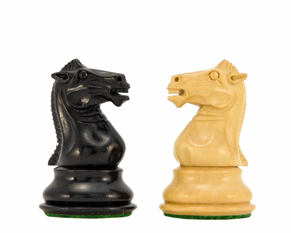 Sovereign Series Ebonised and Natural Boxwood Knight Chessmen