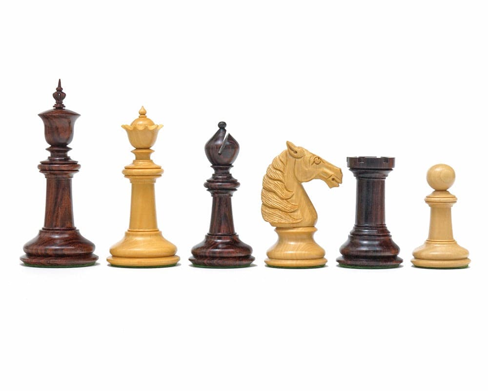 Classic Staunton Rosewood Bath Series Chess Men, 4.25 Inches, featuring exquisite luxury wooden chess pieces, perfect for a 23-inch board.