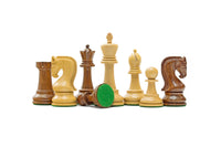 Leningrad Series Acacia Chess Men with weighted base and billiard cloth cover featuring Classic Staunton design pieces on display.