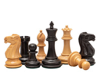 The Warwick Series 3 Inch Ebonised Chessmen in Classic Staunton Design with Superb Detail and Finish.