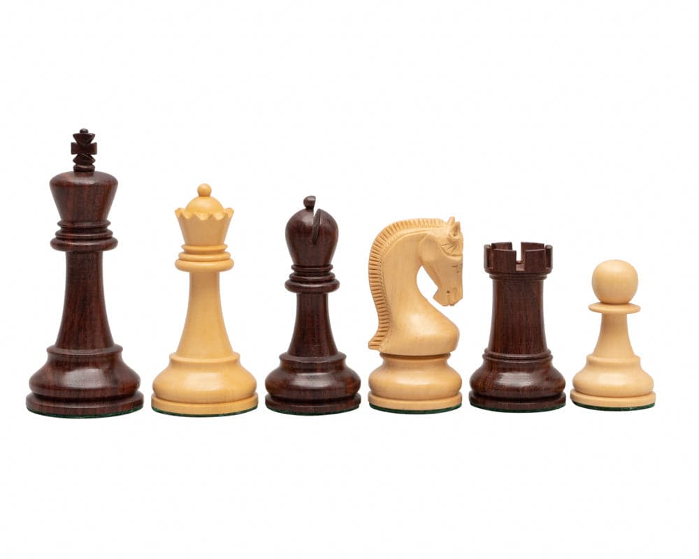 Leningrad Anjan Chess Men 4 inch beautifully crafted Italian Walnut and Maple cabinet, with lift off lid and chess piece storage.