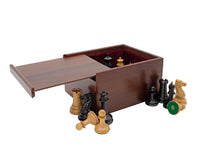 Dokładna replika London z 1850 r. Edycja limitowana 9 cm Ebony Chess Men z etui