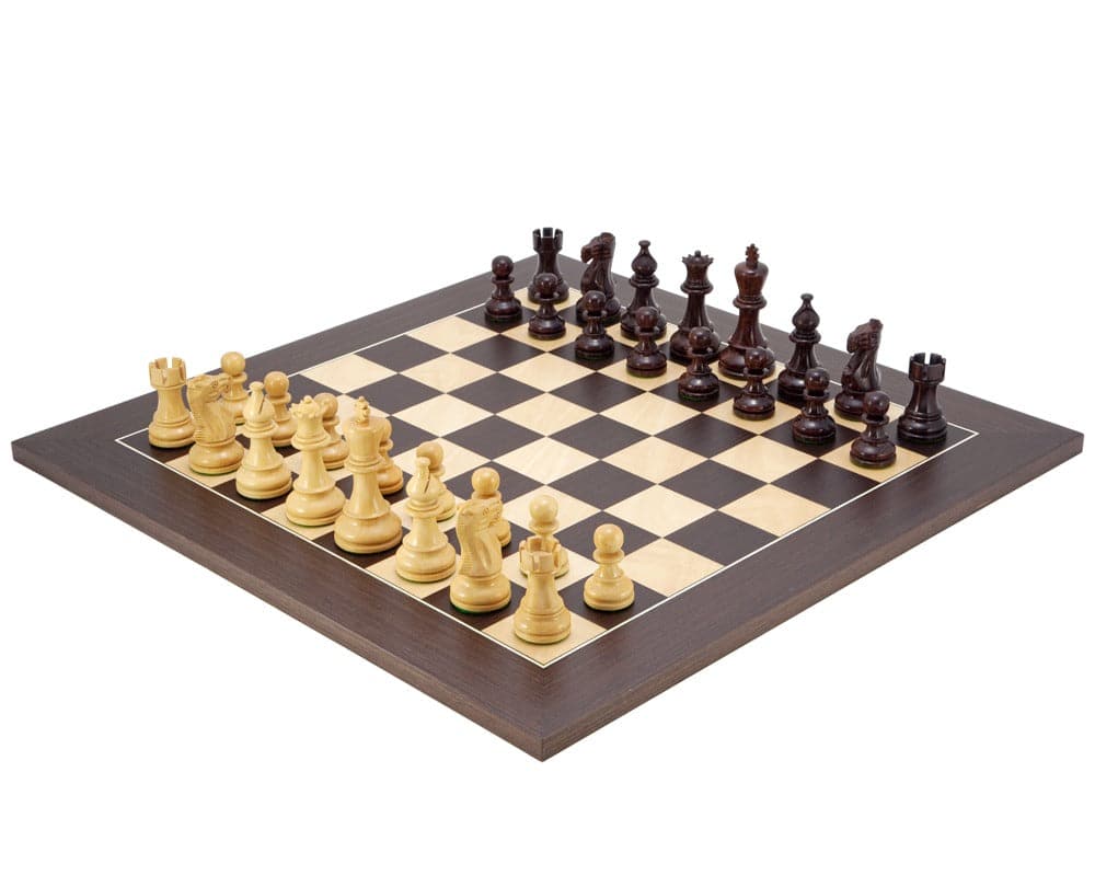 Atlantic Rosewood Chess Set with Classic Staunton Design on a 19.7-inch Wenge Board