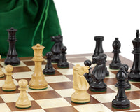 Zestaw szachowy Conquest Series — czarny i mahoniowy