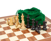 Zestaw szachowy Conquest Series — czarny i mahoniowy
