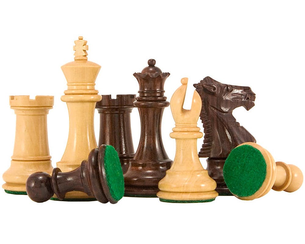 Windsor Rosewood and Montgoy Palisander Chess Set - Classic Staunton design, handcrafted, 3 inch king, weighted, elegant and luxurious chess pieces.