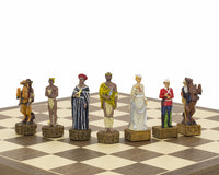 Tematyczny, ręcznie malowany zestaw szachowy „The British Vs Zulus” od Italfama
