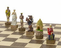 Tematyczny, ręcznie malowany zestaw szachowy „The British Vs Zulus” od Italfama