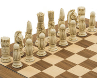 Wiktoriański zestaw szachowy Berkeley Chess — rdzawy i orzechowy