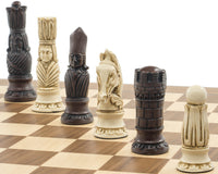 Wiktoriański zestaw szachowy Berkeley Chess — rdzawy i orzechowy