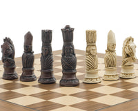 Wiktoriański zestaw szachowy Berkeley Chess — rdzawy i orzechowy