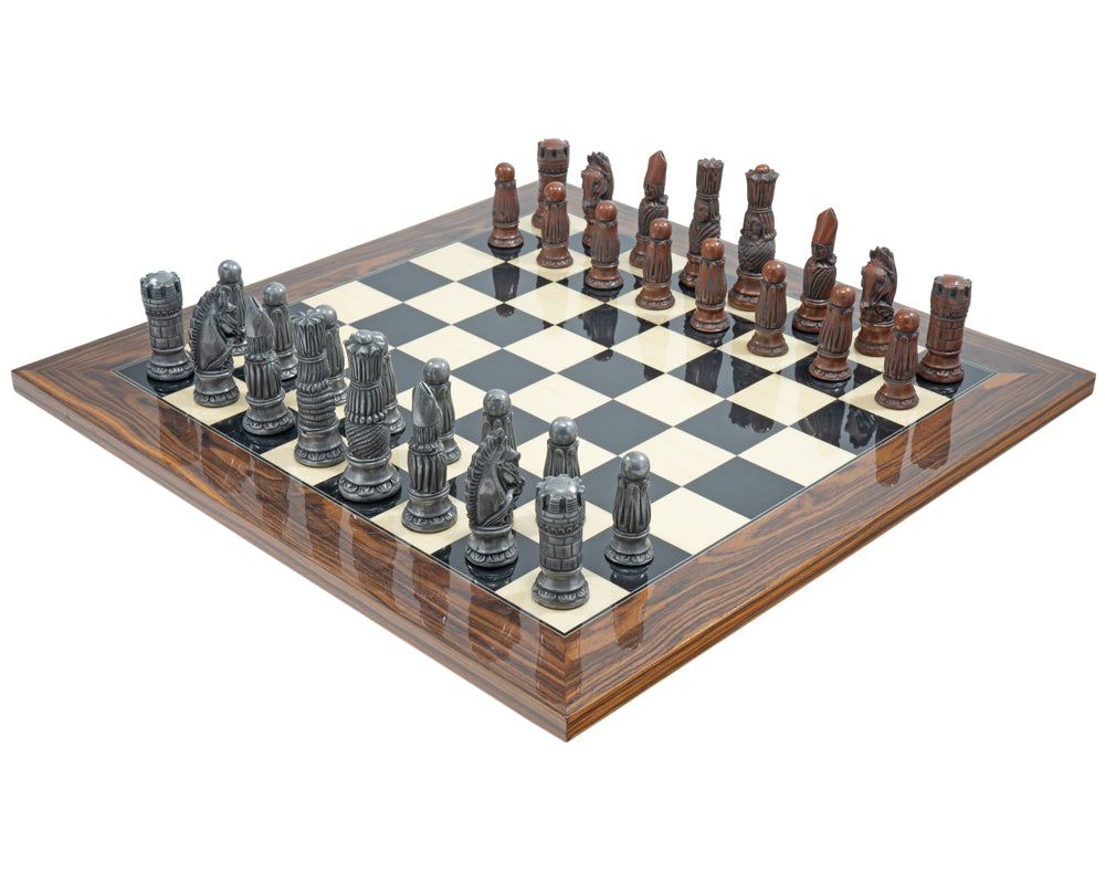 Berkeley Chess Wiktoriański Zestaw szachowy z metalu i palisandru