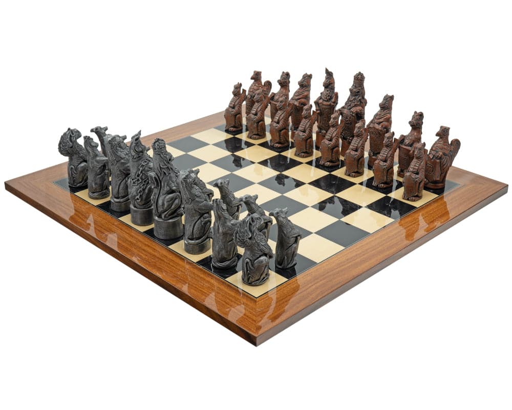 Zestaw szachowy Berkeley Chess Royal Beasts Metal i Palisander Grand