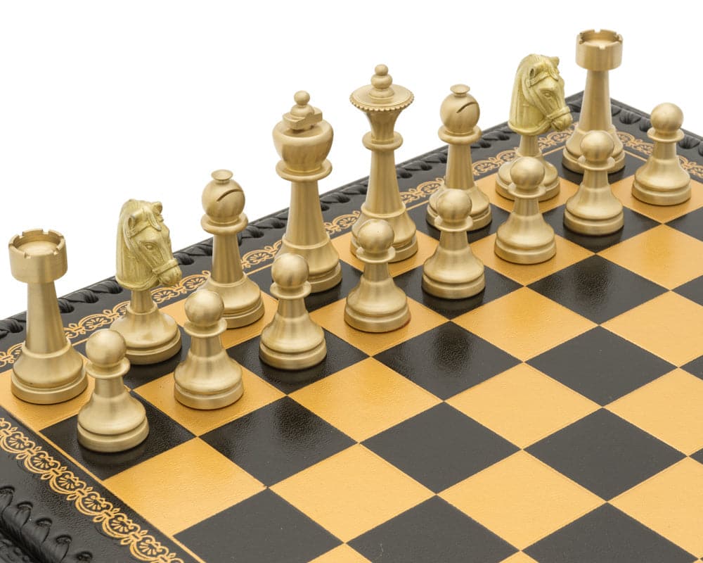 Italian Chess Set with intricately designed Staunton chess pieces on a beautifully crafted chessboard.