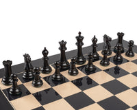 Reprodukcja z 1849 roku: Luksusowy Zestaw szachowy Staunton z hebanu i czarnego anegre