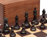 Zestaw szachowy Staunton Competition Black i Wenge z etui na bierki szachowe