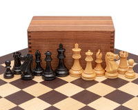 Zestaw szachowy Staunton Competition Black i Wenge z etui na bierki szachowe