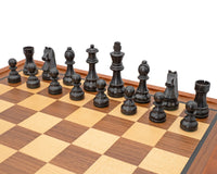 Zestaw szachowy Down Head, czarny i mahoniowy, z szafką