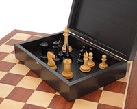 Zestaw szachowy JJ Cooke Edition Black and Mahogany w komplecie z etui i zegarem