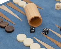 Manopoulos zamszowy zwijany podróżny zestaw do backgammona - RAF Blue