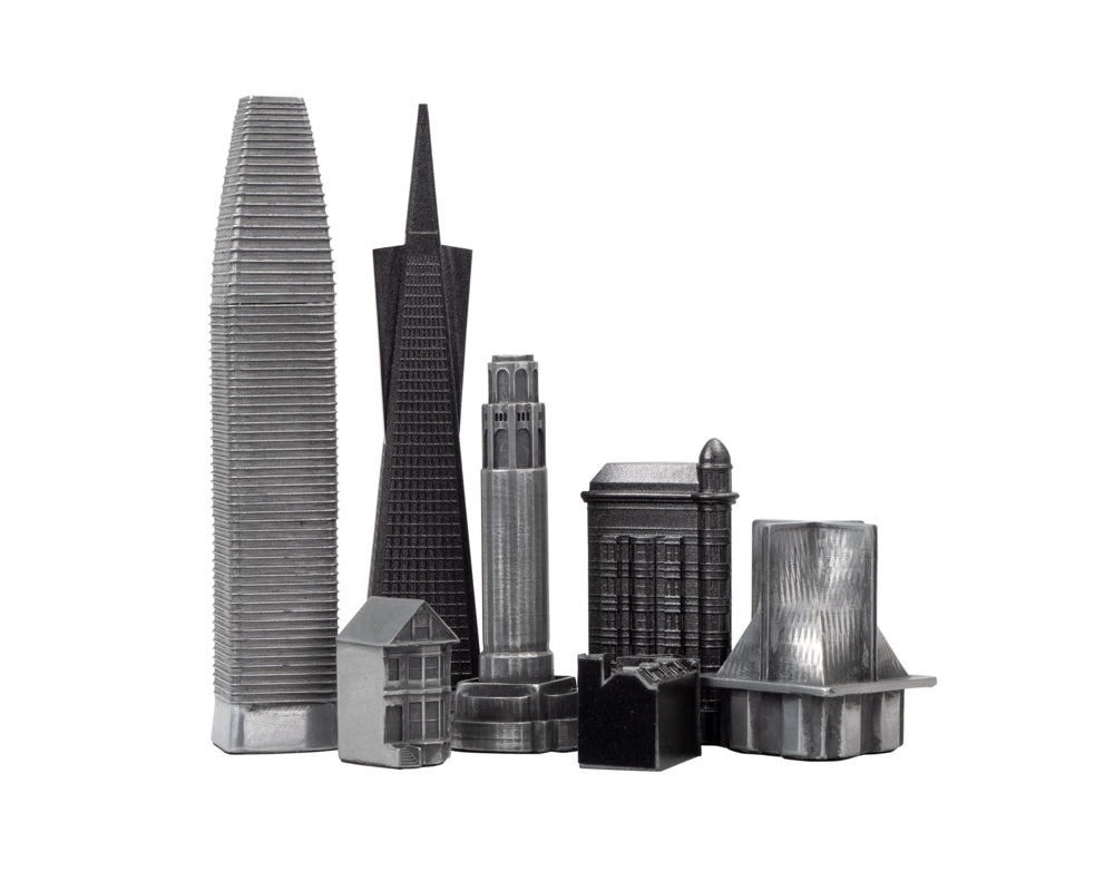 Szachowe figury metalowe Skyline Premium - edycja San Francisco